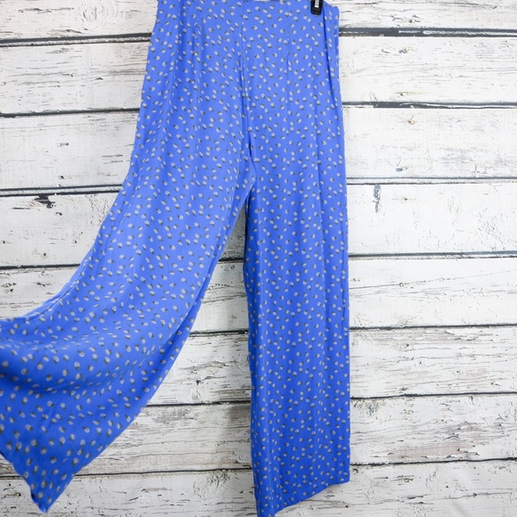 Free People boho blue jumpsuit v neck with oranges - Picture 5 of 5